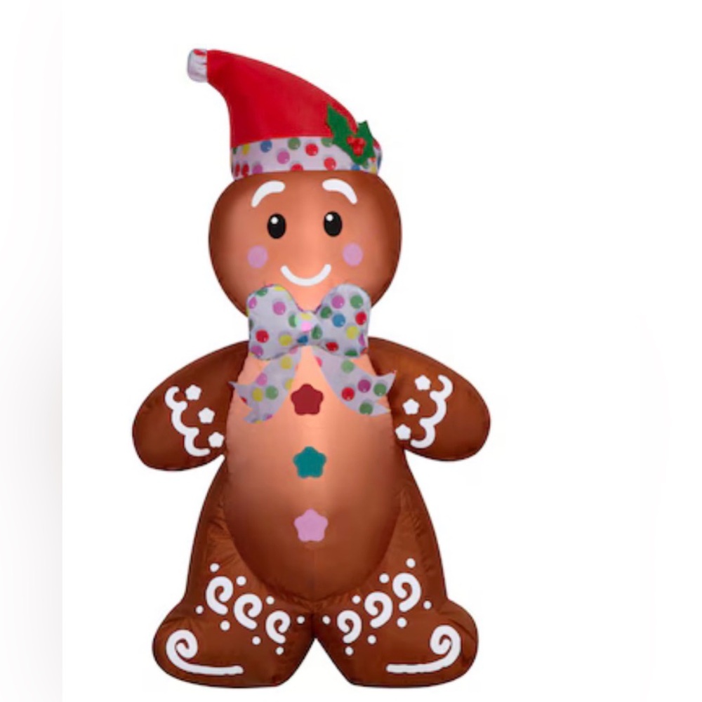 Holiday living 3.5ft lighted gingerbread man air blown inflatable. NWT